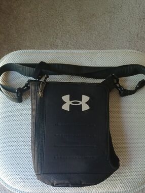 Under Armour Black Sling Bag with Gray Logo Accent